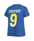 ფოტო #4 პროდუქტის Women's Matthew Stafford Royal Los Angeles Rams Plus Size Player Name and Number V-Neck T-shirt