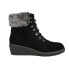 Фото #1 товара Corkys Fox Bay Round Toe Lace Up Wedge Womens Black Casual Boots 80-9951-BLCK