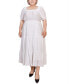 ფოტო #1 პროდუქტის Plus Size Short Sleeve Tiered Midi Dress