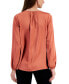 ფოტო #2 პროდუქტის Petite V-Neck Solid-Placket Satin Top, Created for Macy's