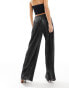 JDY Petite wide leg trousers in black glitter