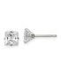 ფოტო #1 პროდუქტის Stainless Steel Polished Square CZ Stud Earrings