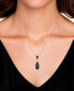 Black Onyx (8 x 18 mm) Teardrop Pendant in Sterling Silver