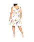 Plus Size Belted Faye Dress Ivory wild flower, 18 - фото #3