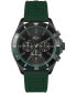 ფოტო #1 პროდუქტის Men's Chronograph Tiebreaker Green Silicone Strap Watch 44mm