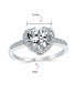 ფოტო #3 პროდუქტის Classic 3CT CZ Solitaire Heart Shaped Engagement Ring For Women Thin Pave Cubic Zirconia Band Promise Ring Sterling Silver