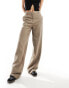 Pieces Tall pleat front tailored trousers in camel