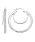 ფოტო #2 პროდუქტის Clear Crystal Double Hoop Earring