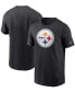 Фото #1 товара Men's Black Pittsburgh Steelers Primary Logo T-shirt