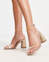 Фото #1 товара ASOS DESIGN Hilton barely there raffia block heeled sandals in clear