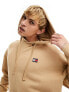 Tommy Jeans relaxed XS badge logo hoodie in sand