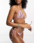 Фото #1 товара Billabong Sol Searcher string triangle bikini top in multi stripe