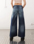 Фото #2 товара Cheap Monday Poser mid rise wide leg skater jeans in star dark wash blue