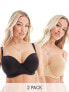 Фото #1 товара Ivory Rose Fuller Bust 2 pack strapless bra in beige and black