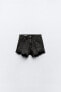 Trf high-waist denim ripped shorts