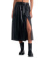 Women's Faux-Leather Slit Skirt