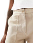 Фото #2 товара Vero Moda Tall contrast stitch chino trousers in beige