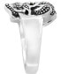 ფოტო #3 პროდუქტის EFFY® Men's Ruby (1/10 ct. t.w.) & Diamond Accent Skull Ring in Sterling Silver
