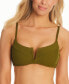 ფოტო #1 პროდუქტის Women's Ribbed Notch-Front Bikini Top, Created for Macy's