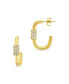 ფოტო #1 პროდუქტის Women's Oval Carabiner Gold Plated Hoop Earrings