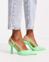 River Island sling back court shoe in green