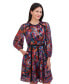 ფოტო #5 პროდუქტის Petite Metallic Paisley-Print Lace-Trim Dress