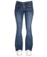 ფოტო #1 პროდუქტის Crave Fame Juniors' Faded Patch-Pocket Flare-Leg Denim Jeans