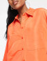 Pieces Jylla oversized boxy shirt in orange