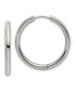 Stainless Steel Polished Hinged Hoop Earrings