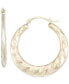 Фото #1 товара Round Swirl Hoop Earrings in 10k Yellow Gold