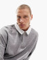 Фото #3 товара ASOS DESIGN oversized rugby polo sweatshirt in grey marl