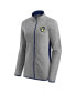 Women's Heathered Charcoal Milwaukee Brewers Primary Logo Fleece Full-Zip Jacket