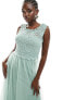 Vila Bridesmaid lace and tulle maxi dress in sage green