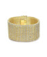 ფოტო #3 პროდუქტის 14k Gold Plated Sterling Silver with Cubic Zirconia Lux Mesh Link Bracelet