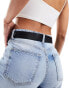 ASOS DESIGN rectangular buckle waist and hip jeans belt