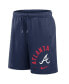 Фото #2 товара Men's Navy Atlanta Braves Arched Kicker Shorts