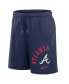 Men's Navy Atlanta Braves Arched Kicker Shorts