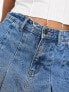 Фото #3 товара Missyempire pleated denim mini skirt in blue