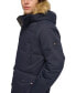 Men's Long Quilted Parka with Removable Faux-Fur Trim