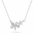 Фото #1 товара Delicate silver necklace Flowers with zircons NCL172W