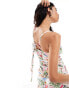 Фото #2 товара ASOS DESIGN square neck cami shirred bodice maxi dress in hawaiian print