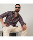 ფოტო #6 პროდუქტის Men's Heather Purple Ethnic Geometric Shirt