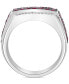 ფოტო #5 პროდუქტის EFFY® Men's Ruby (2-1/2 ct. t.w.) & Diamond (1/10 ct. t.w.) Ring in Sterling Silver