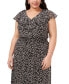 Фото #4 товара Plus Size Ruffled Printed Smocked-Waist Midi Dress