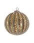 K&K Interiors 7.75In Distressed Glass Embossed Ball Ornament Gold