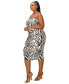 ფოტო #2 პროდუქტის Plus Size Kiko Zebra Print Tube Dress