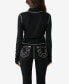 ფოტო #2 პროდუქტის Women's Long Sleeve Contrast Zip Front Top