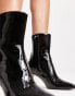 Фото #6 товара & Other Stories patent leather pointed toe stiletto boots in black