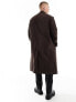 River Island Studio wool coat in dark brown