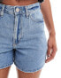 Фото #4 товара Hollister ultra high rise 90s fit denim short in mid blue